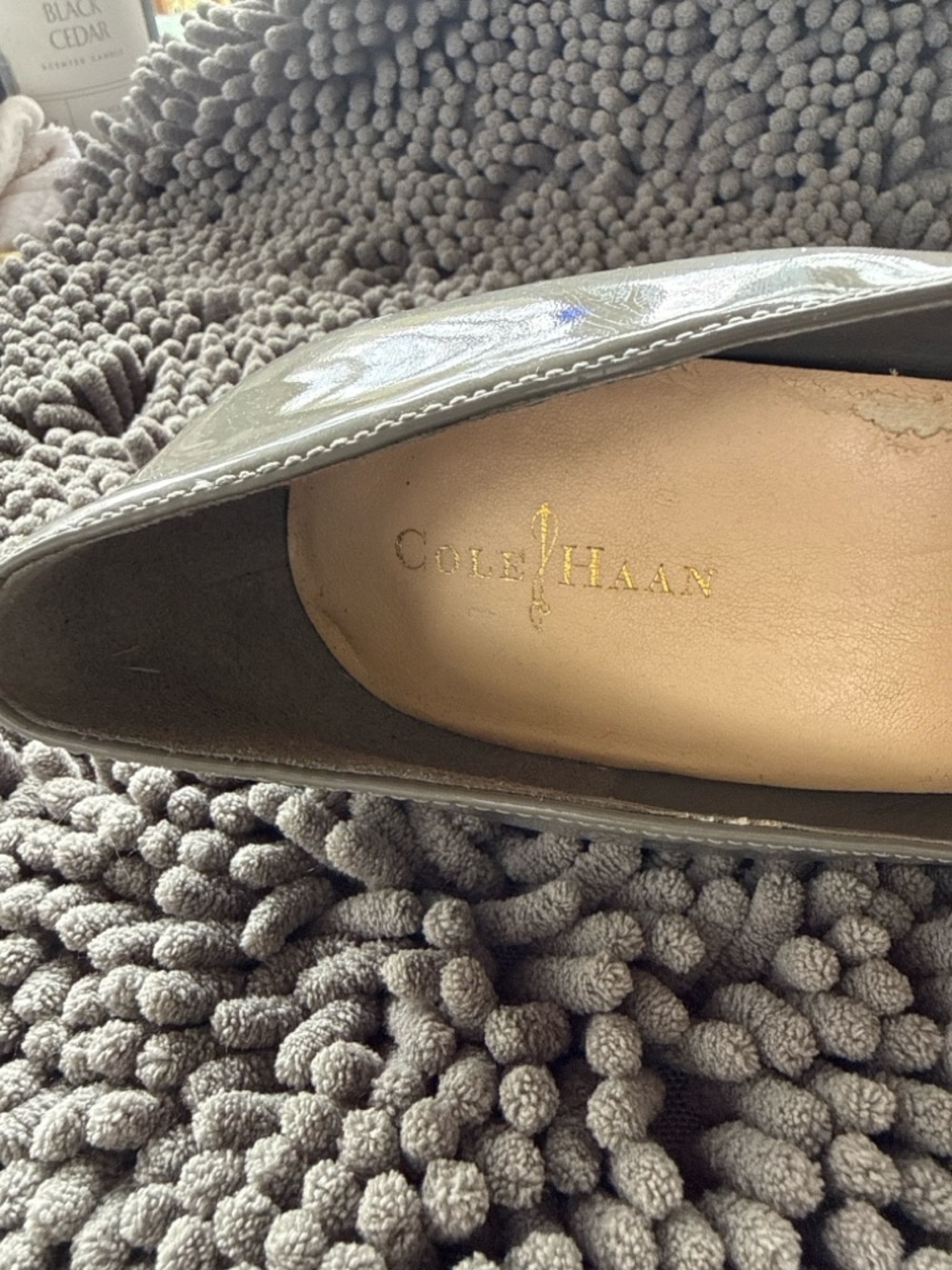 Cole Haan Gray Patent Leather Pumps Size 9B 3” Heel Classic Work Heels - Picture 3 of 14